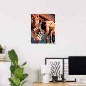 Retro wild dier collage poster (Thuiskantoor)