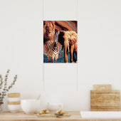 Retro wild dier collage poster (Keuken)