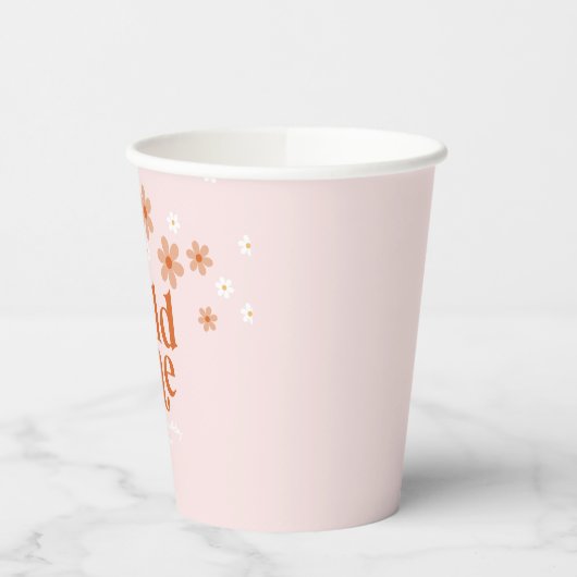 Retro wild een daisy boho eerste verjaardag papieren bekers (Links)