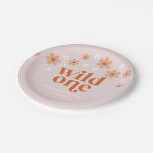 Retro wild een daisy boho eerste verjaardag papieren bordje (Gekanteld)