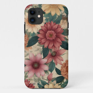 RETRO WILD FLOWER PATROON Case-Mate iPhone CASE