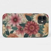 RETRO WILD FLOWER PATROON Case-Mate iPhone CASE (Achterkant (horizontaal))