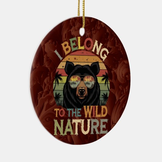 Retro Wild Natuur Beer met zonnebril Keramisch Ornament (Rechts)