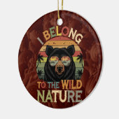 Retro Wild Natuur Beer met zonnebril Keramisch Ornament (Links)
