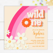 Retro Wild One Daisy Birthday Roze Kaart