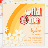 Retro "Wild One" eerste verjaardag foto uitnodigin Kaart