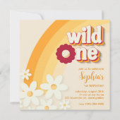 Retro "Wild One" eerste verjaardag uitnodiging | G (Voorkant)