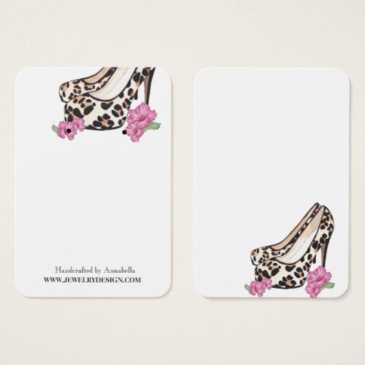 Retro Wild Print Stiletto Hibiscus Oorbel Houder Visitekaartjes (Voorkant /achterkant)