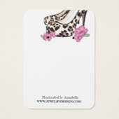 Retro Wild Print Stiletto Hibiscus Oorbel Houder Visitekaartjes (Voorkant)