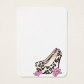 Retro Wild Print Stiletto Hibiscus Oorbel Houder Visitekaartjes (Achterkant)