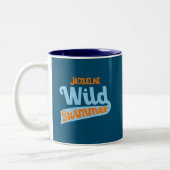 Retro Wild Swimmer Graphic voor Dames Tweekleurige Koffiemok (Links)