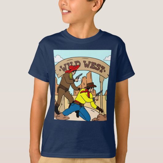 Retro Wild West Cowboys Rodeo T-shirt (Voorkant)