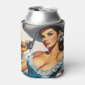 Retro Wild West Pin-up Blikjeskoeler (Blikje Voorkant)