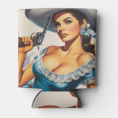 Retro Wild West Pin-up Blikjeskoeler (Voorkant)