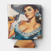Retro Wild West Pin-up Blikjeskoeler (Achterkant)