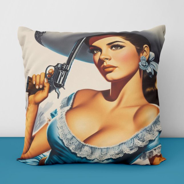 Retro Wild West Pin-up Kussen (Creator heeft geüpload)