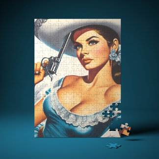 Retro Wild West Pin-up Legpuzzel
