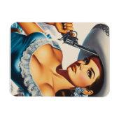 Retro Wild West Pin-up Magneet (Horizontaal)