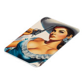 Retro Wild West Pin-up Magneet (Linkerzijde)