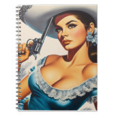 Retro Wild West Pin-up Notitieboek (Voorkant)
