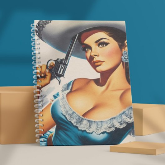 Retro Wild West Pin-up Notitieboek