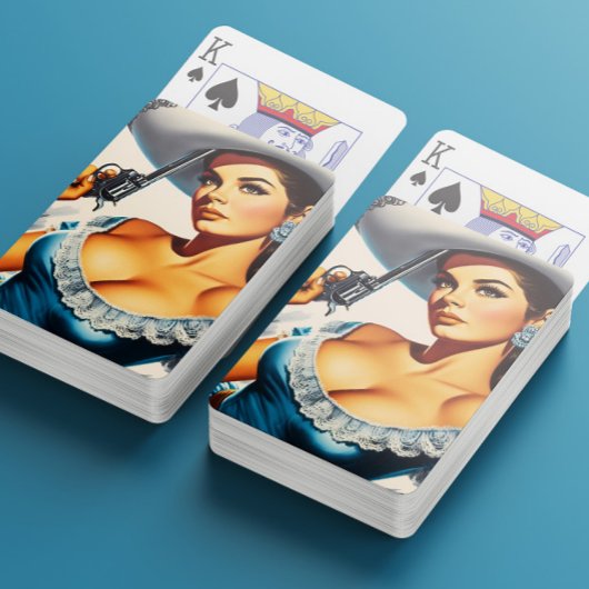 Retro Wild West Pin-up Pokerkaarten