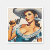 Retro Wild West Pin-up Servet (Voorkant)