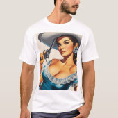 Retro Wild West Pin-up T-shirt (Voorkant)