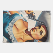 Retro Wild West Pin-up Theedoek (Horizontaal)