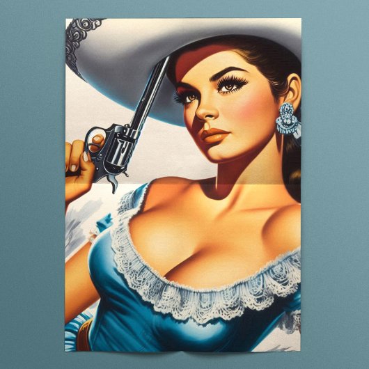 Retro Wild West Pin-up Tissuepapier