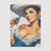 Retro Wild West Pin-up Tissuepapier (Voorkant)