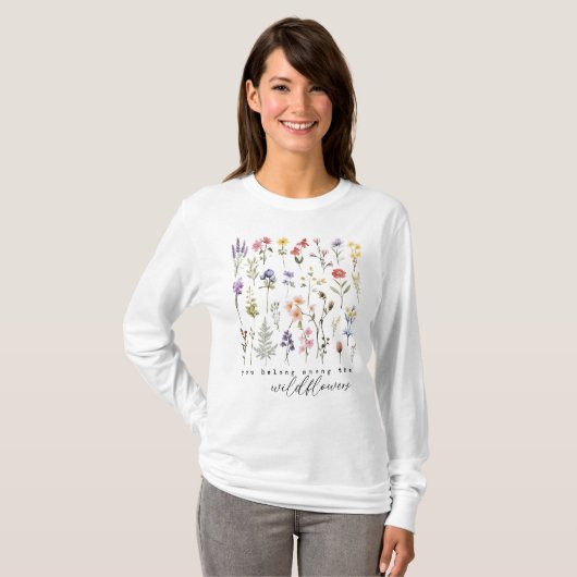 Retro Wildbloemen Bloemen T-shirt (Voorkant volledig)