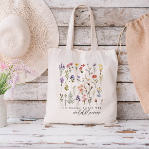Retro Wildbloemen Bloemen Tote Bag