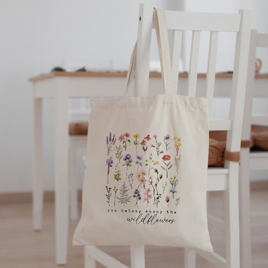 Retro Wildbloemen Bloemen Tote Bag