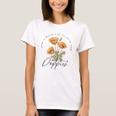 Retro Wildbloemen Gele klaprozen Bloemen T-shirt (Voorkant)