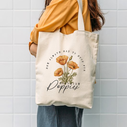 Retro Wildbloemen Gele klaprozen Bloemen Tote Bag