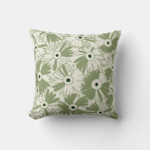 Retro Wilde Bloem & Diamant Grid Omkeerbare Olijfg