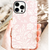 Retro Wilde Bloem Roze Bloemstuk Initiaal Case-Mate iPhone Case