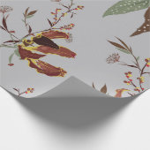 Retro wilde bloem stemming, botanische planten cadeaupapier (Hoek)