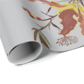 Retro wilde bloem stemming, botanische planten cadeaupapier (Rol Hoek)