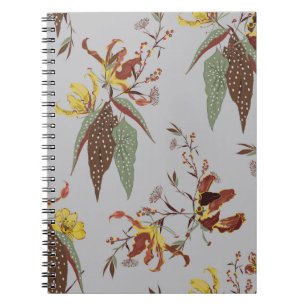 Retro wilde bloem  stemming, botanische planten notitieboek