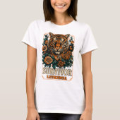 Retro wilde bloem tijger leukemie overlevende t-shirt (Voorkant)