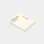 Retro Wilde Bloemen Gepersonaliseerde Boho Botanis Post-it® Notes (Schuin)