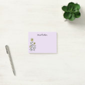 Retro Wilde Bloemen Gepersonaliseerde Lila Lavende Post-it® Notes (Kantoor)