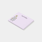 Retro Wilde Bloemen Gepersonaliseerde Lila Lavende Post-it® Notes (Schuin)
