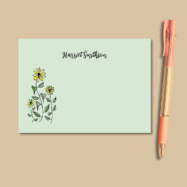 Retro Wilde Bloemen Gepersonaliseerde Salie Botani Post-it® Notes