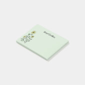 Retro Wilde Bloemen Gepersonaliseerde Salie Botani Post-it® Notes (Schuin)
