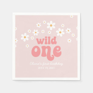 Retro wilde één madeliefje boho bloemige eerste ve servet