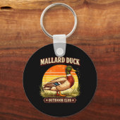 Retro wilde eend vissers club sleutelhanger (Voorkant)