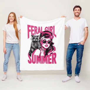 Retro Wilde Meisje Zomer Opossum Grappige Wasbeer Fleece Deken